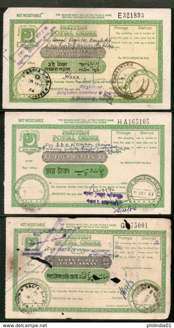 Pakistan 8 Different Postal Order With Additional Stamps Affixed Used # 12520 - Pakistan