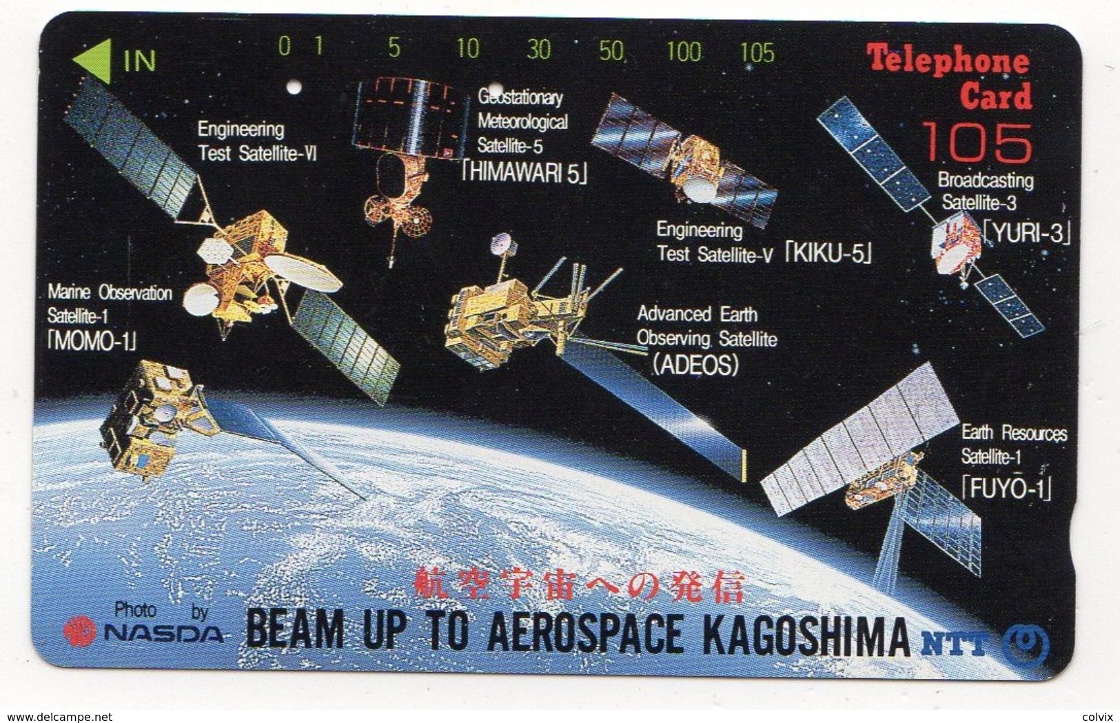 JAPON TELECARTE ESPACE SATELLITE - Sterrenkunde