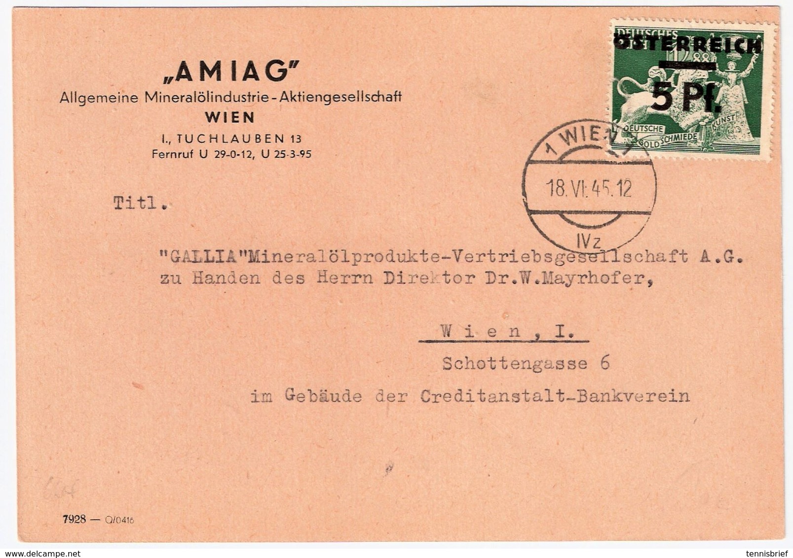 1945, 5 Pfg. , Bedarfs - EF , Portogerecht ! , #9157 - Briefe U. Dokumente