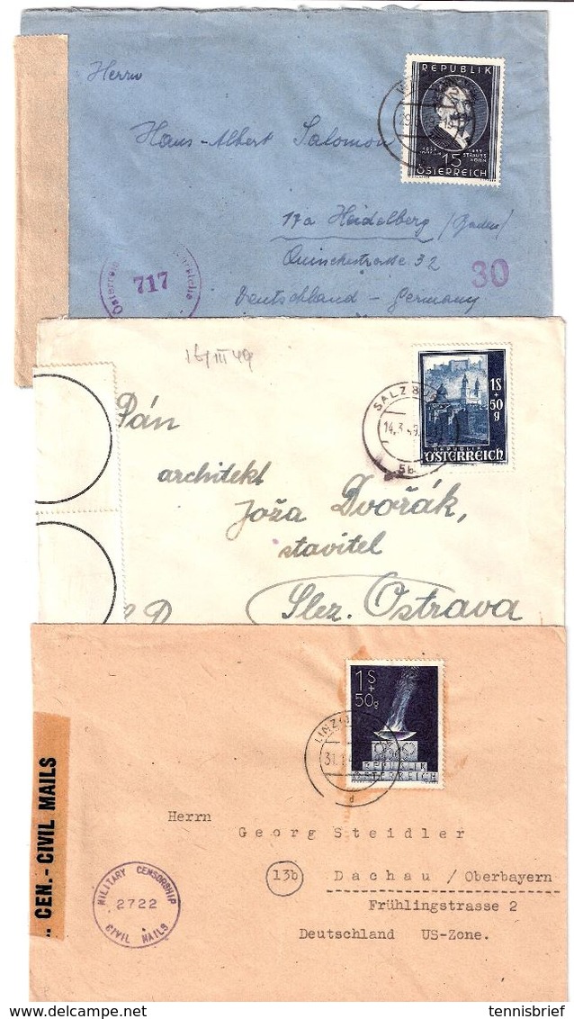 1948 - 49, 5 Mal Portogerechte EF   , #9160 - Briefe U. Dokumente