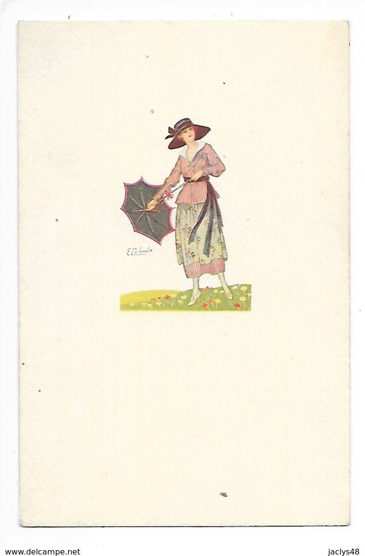 Illustrateur COLOMBO, E. Jeune Femme à L'ombrelle - L 1 - Colombo, E.