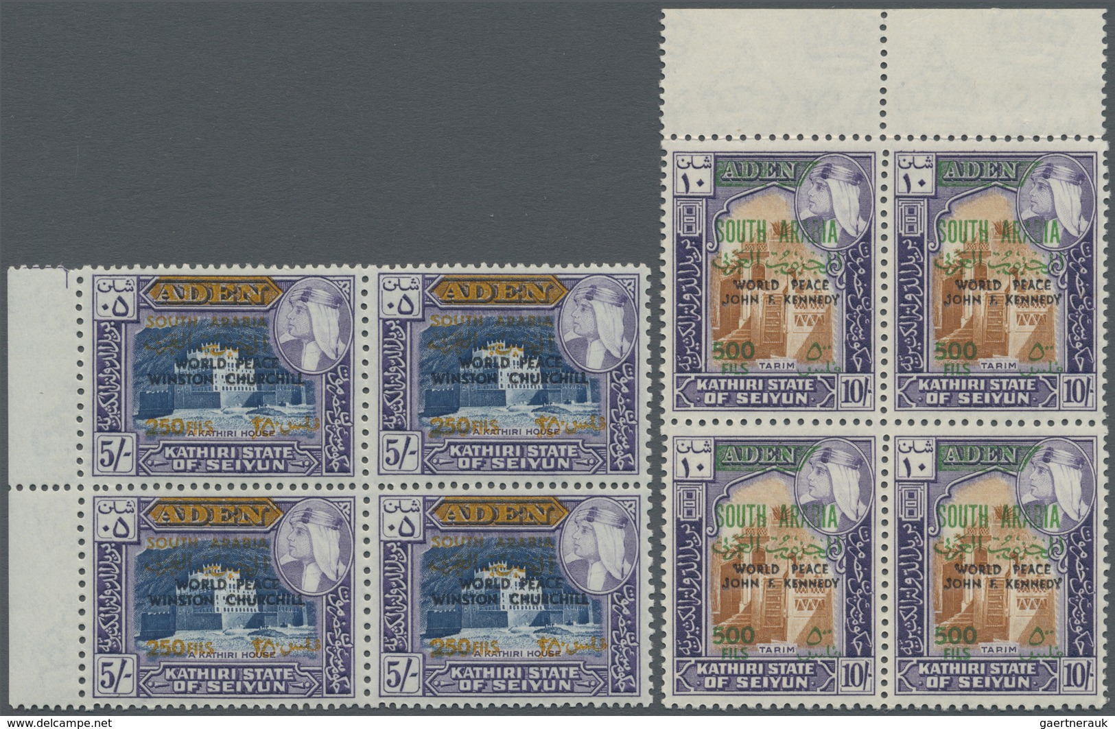 ** Aden - Kathiri State Of Seiyun: 1967, Personalities Of 20th Century With Rare BLACK Overprint, Set O - Yémen