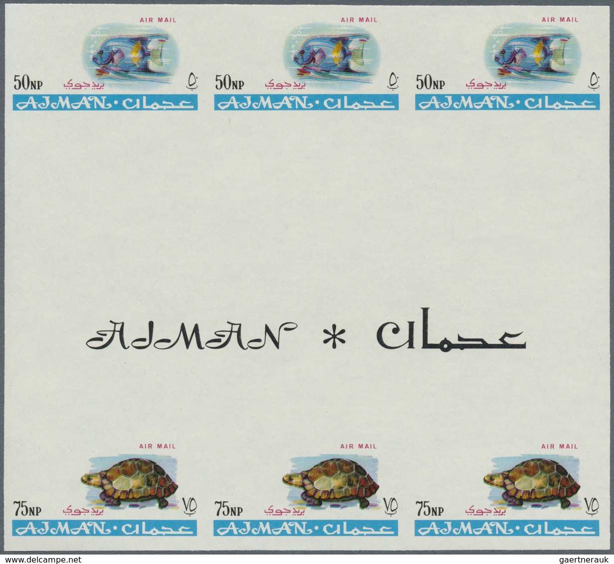 ** Adschman / Ajman: 1965, Definitives 'Indigenous Fauna' 50np. Fish (Pomacanthodes Maculosius) And 75n - Ajman