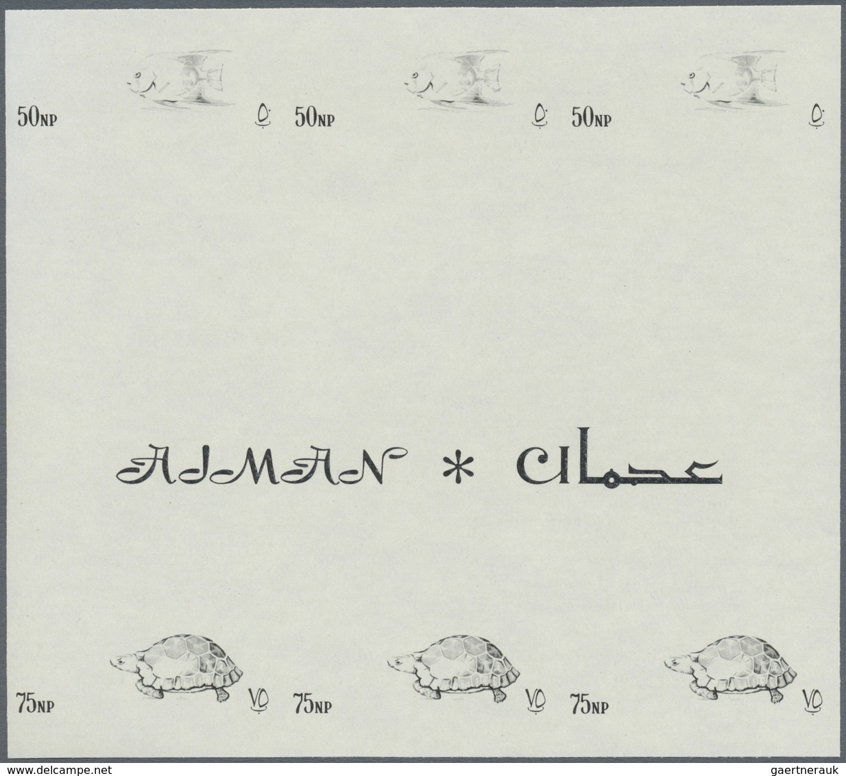 ** Adschman / Ajman: 1965, Definitives 'Indigenous Fauna' 50np. Fish (Pomacanthodes Maculosius) And 75n - Adschman
