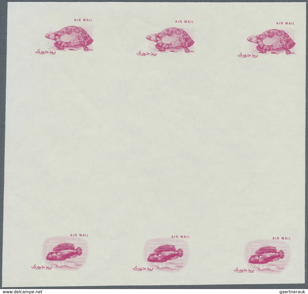 ** Adschman / Ajman: 1965, Definitives 'Indigenous Fauna' 75np. Greek Tortoise (Testudo Graeca) And 1r. - Ajman