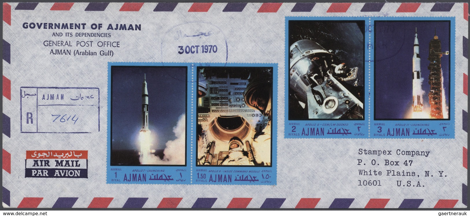 Br Adschman / Ajman: 1970 (5.8./3.10.), Apollo And Gemini Programmes Complete Set Of 20 Perforated Stam - Adschman