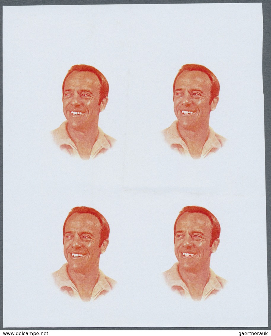 ** Adschman / Ajman: 1971, CELEBRITIES, Alan B. Shepard - 8 Items; Progressive Plate Proofs For The 75D - Ajman