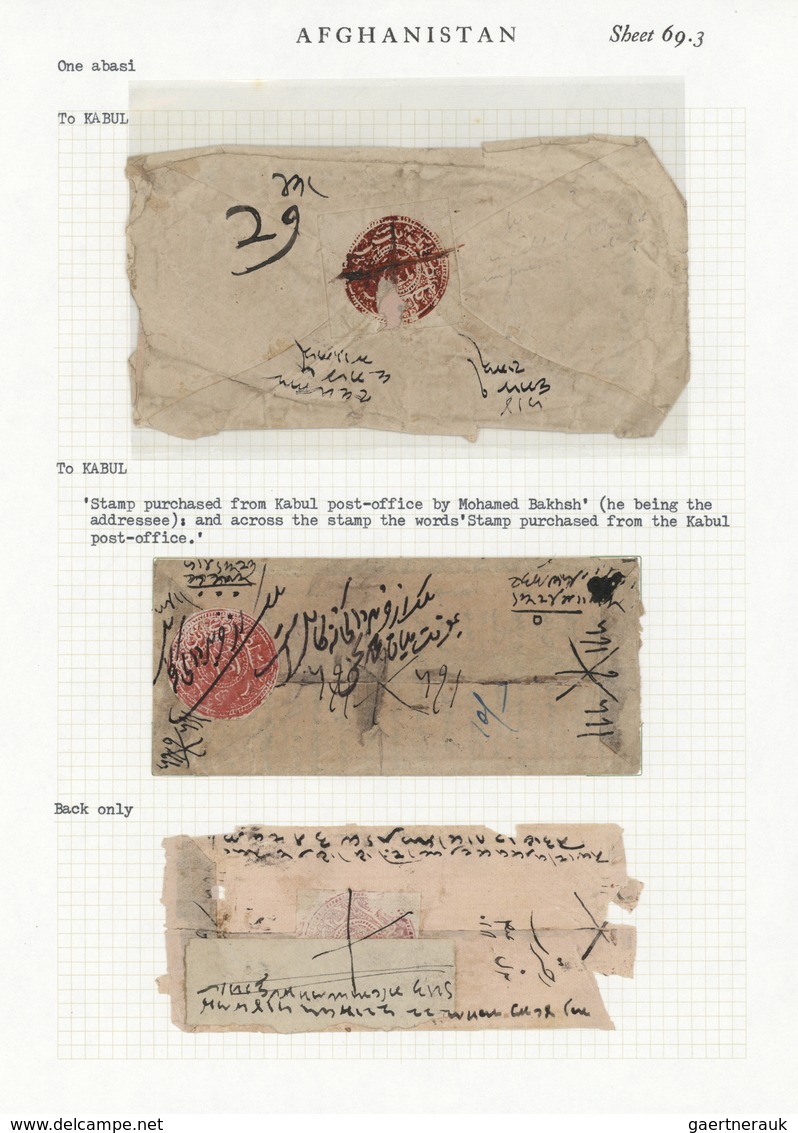 Br Afghanistan: 1880's: Six Native Covers (one Back Only) All Franked 1 Abasi (various Colors) Of 1881/ - Afghanistan