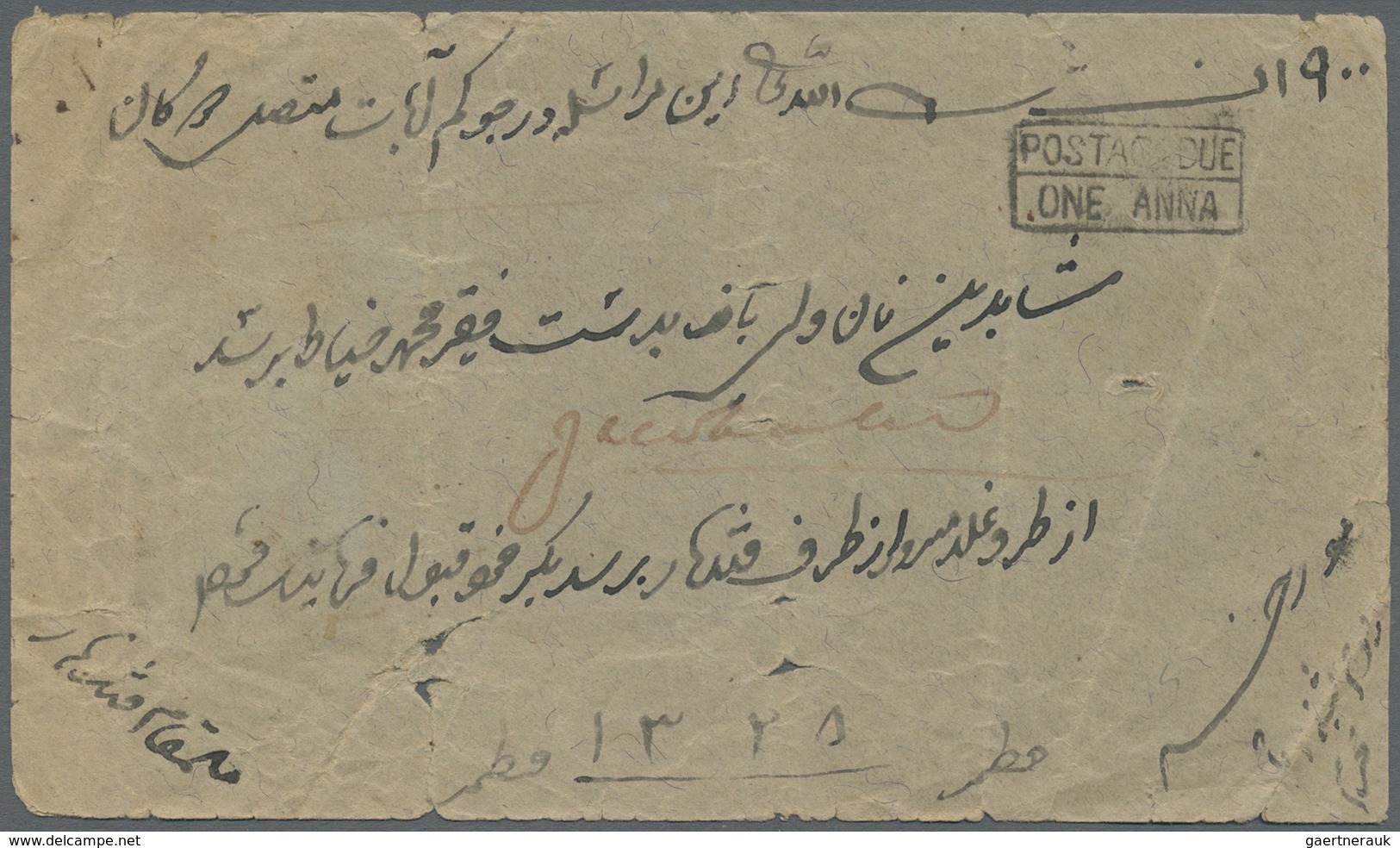Br Afghanistan: 1909-25 "QUETTA UNPAID": Four Covers To India Via The Southern Chaman-Quetta Route But - Afghanistan