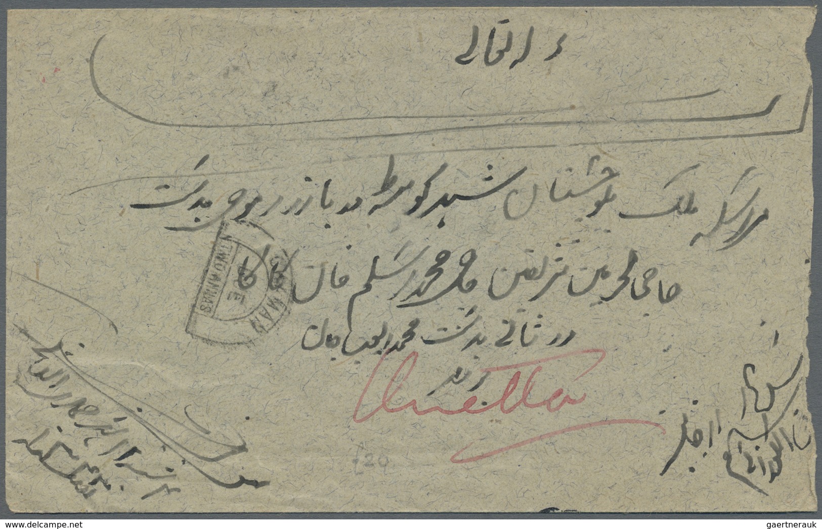 Br Afghanistan: 1909-25 "QUETTA UNPAID": Four covers to India via the southern Chaman-Quetta route but