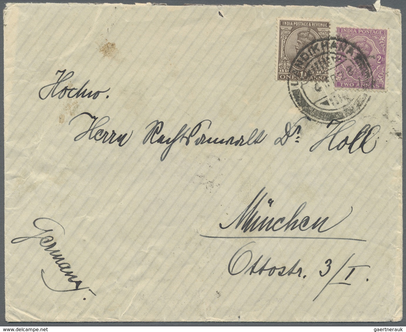 Br Afghanistan: 1924-30: Three pre-UPU and one UPU period covers to GERMANY, with 1) 1924 cover to Berl