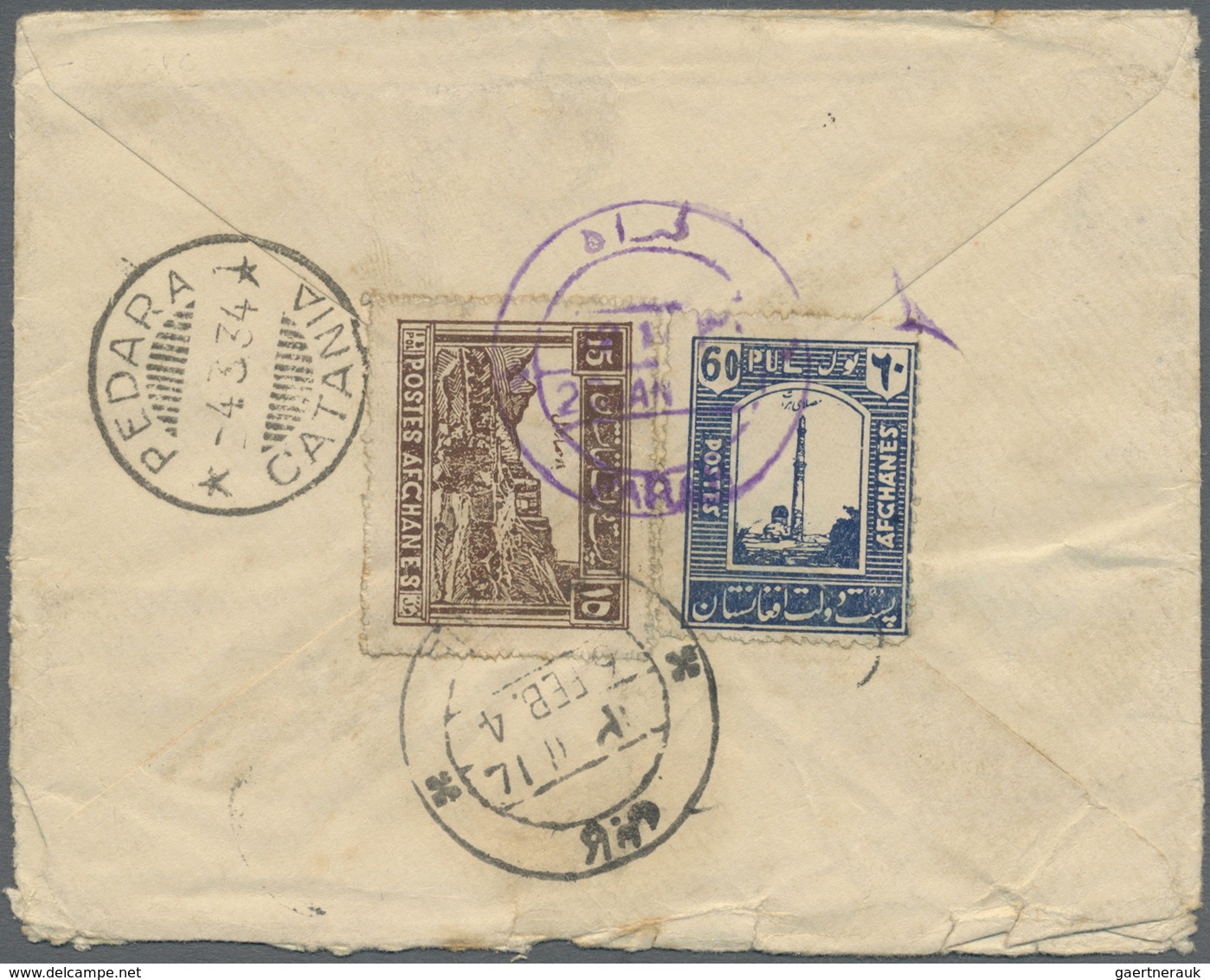 Br Afghanistan: 1934 Registered Cover From Farah To ITALY Via Kabul (6 Feb 34), The Southern Chaman-Que - Afghanistan