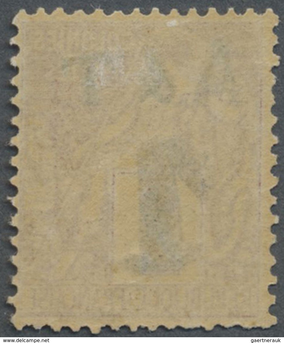 * Annam Und Tongking: 1888, 1 C. On 2 C. Red/brown Unused With Double Overprint "A & T 1". - Altri & Non Classificati