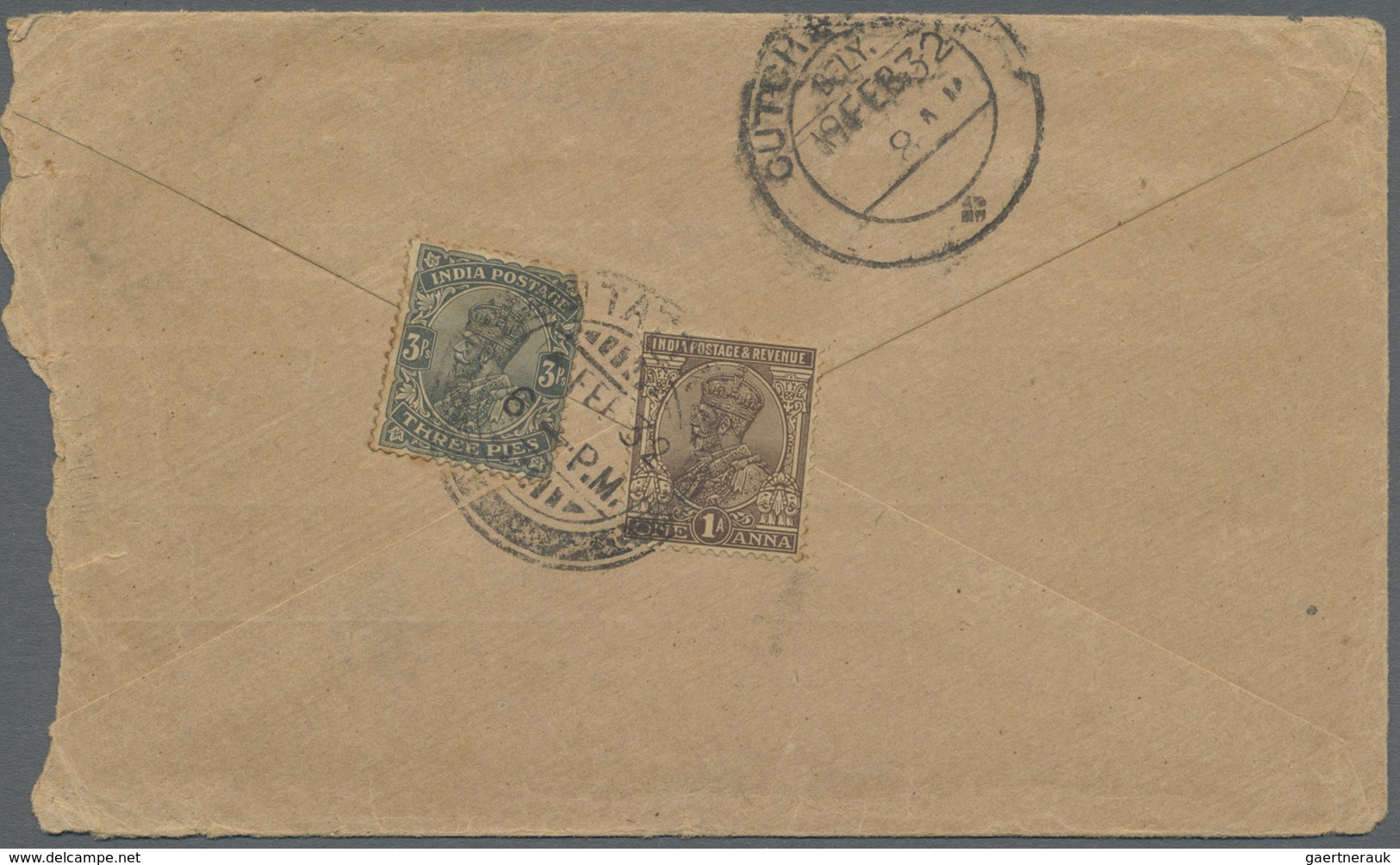 Br Bahrain: 1932-39: Four Covers From Bahrain To Cutch-Mandvi, India, With 1932 Cover Franked India (un - Bahrain (1965-...)