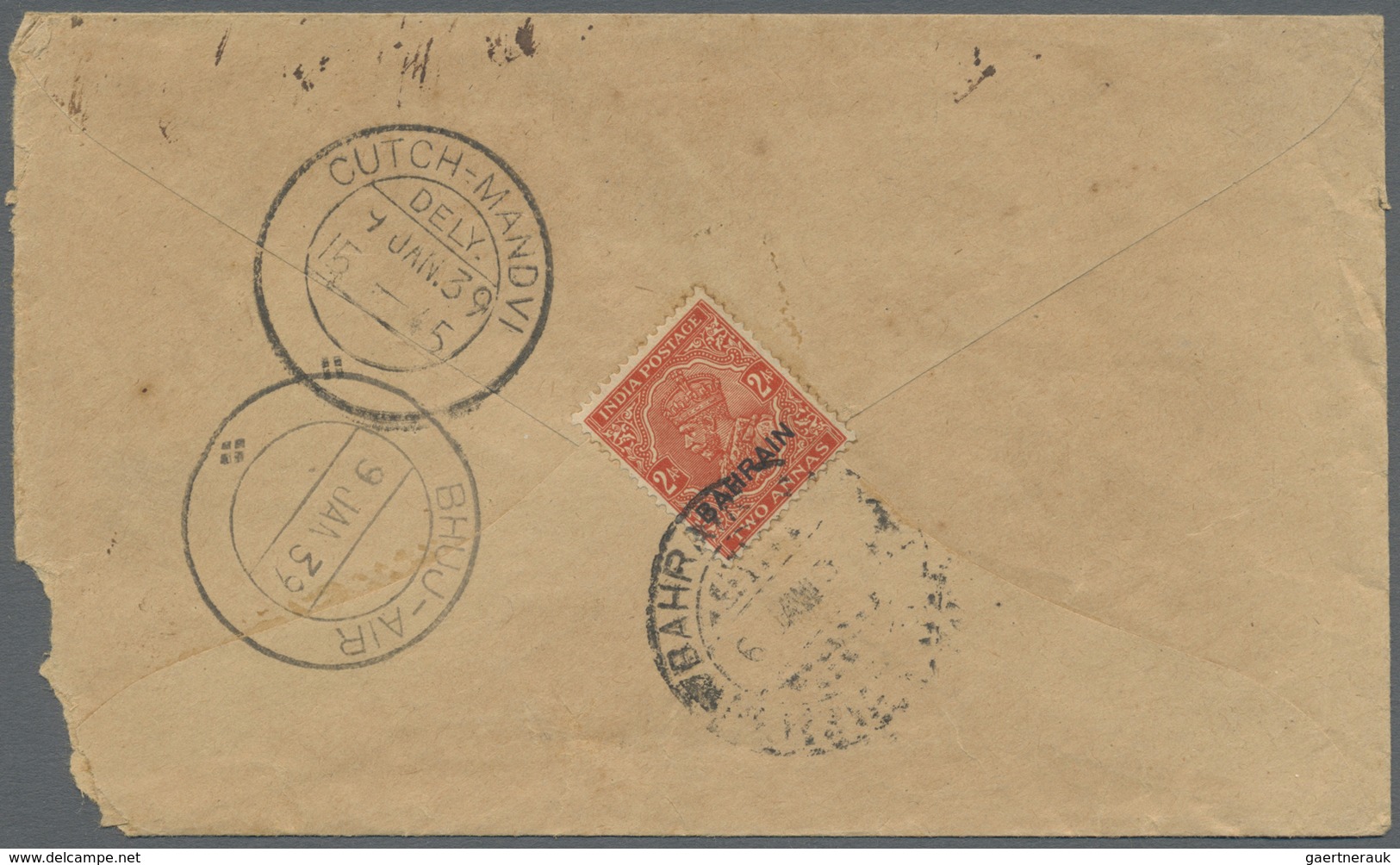 Br Bahrain: 1932-39: Four Covers From Bahrain To Cutch-Mandvi, India, With 1932 Cover Franked India (un - Bahrein (1965-...)