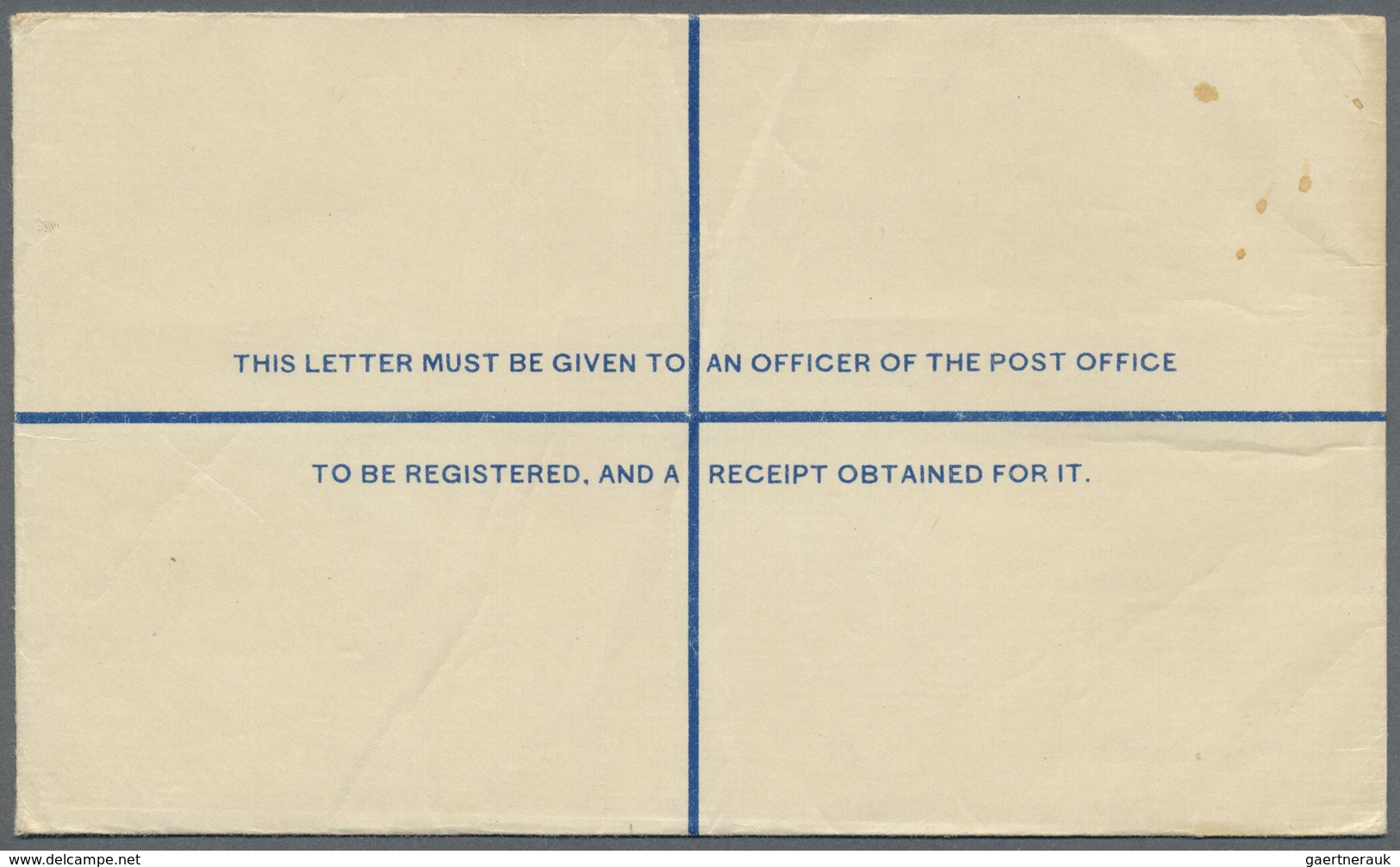 GA Bahrain: 1934, 1 Anna 3 Pies Registered Stationery Envelope From India Overprintes "BAHRAIN" Very Fi - Bahrain (1965-...)