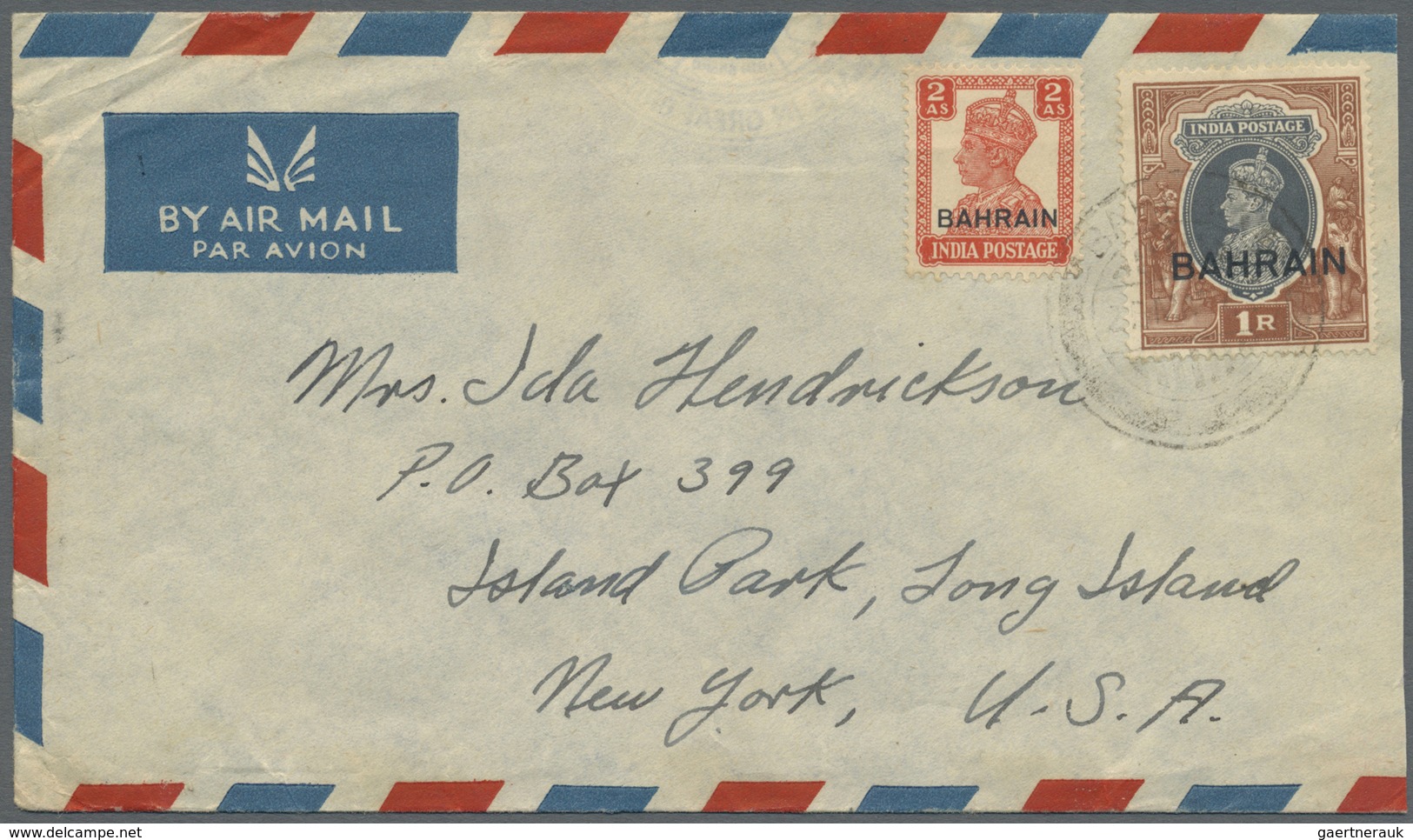 Br Bahrain: 1940's: Three Airmail Covers From "AWALI, Bahrain Island" (sender Note On Back) To New York - Bahrein (1965-...)