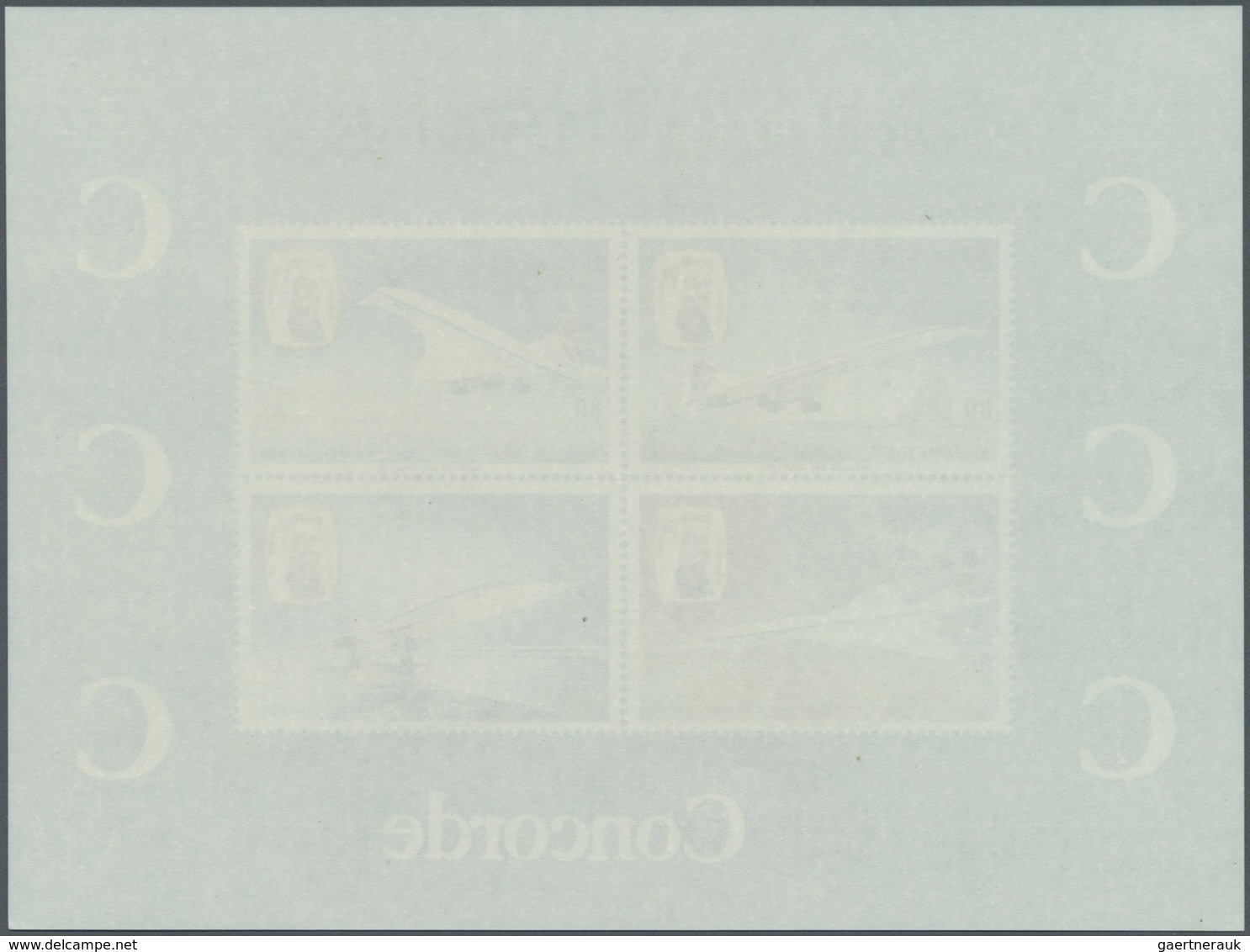 ** Bahrain: 1976, Concorde First Flight Bahrain-London, Souvenir Sheet With Four Diagonal Red SPECIMEN - Bahrein (1965-...)