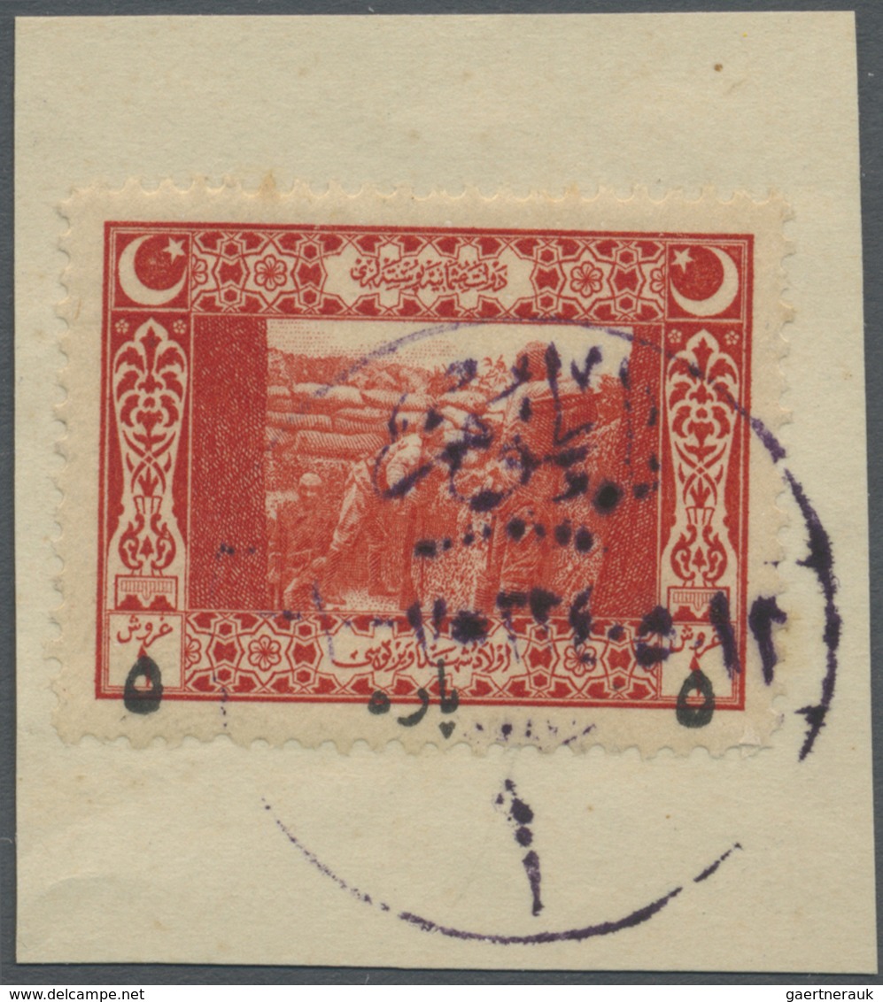 Brfst Batum - Besonderheiten: 1918, TURKISH OCCUPATION, 5 Para On 1 Pia. On Piece With Turkish Cancellatio - Georgië