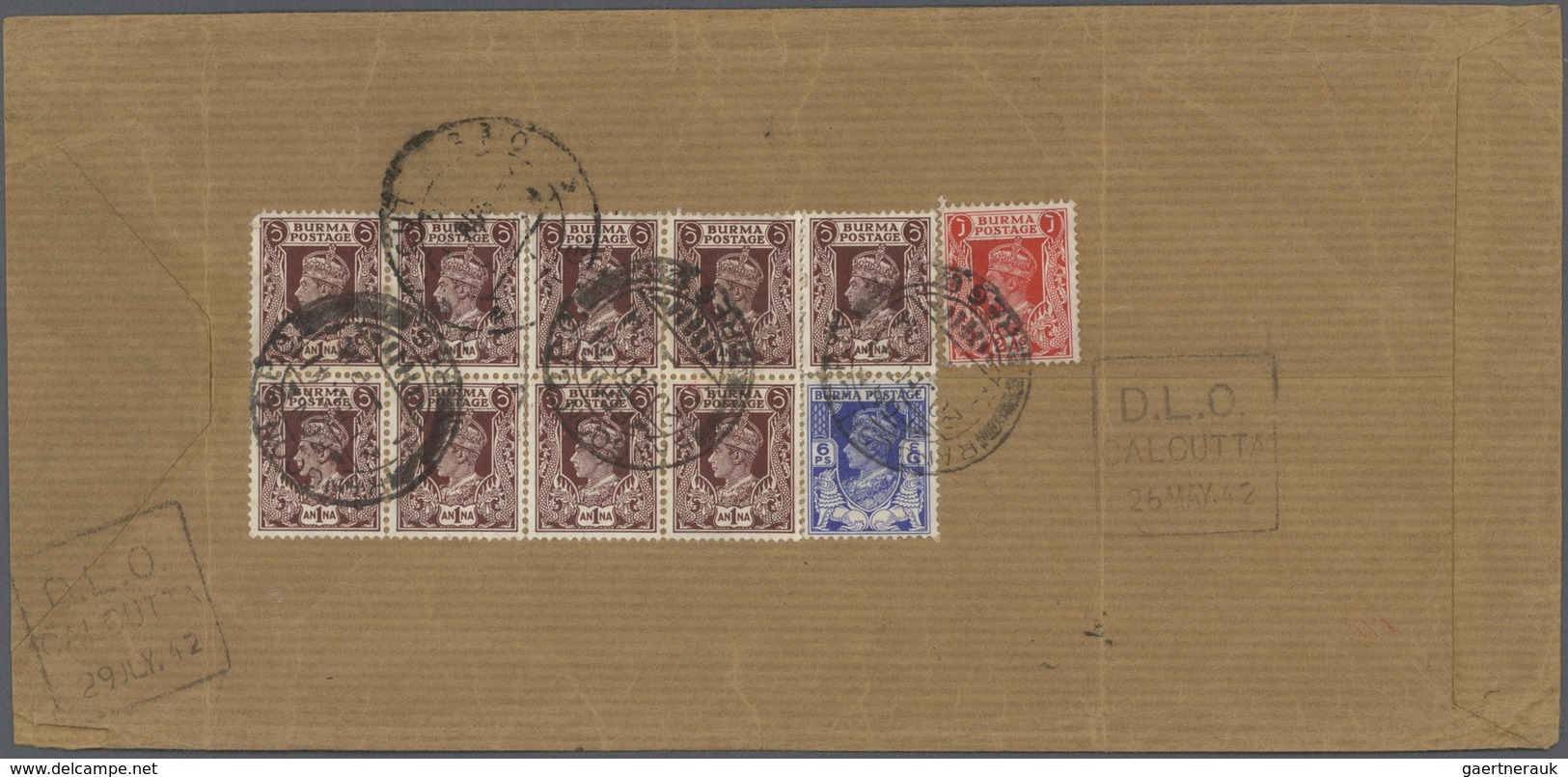 Br Birma / Burma / Myanmar: 1941. Registered Envelope (creased, Vertical Fold) Headed 'The Creat Easter - Myanmar (Birma 1948-...)