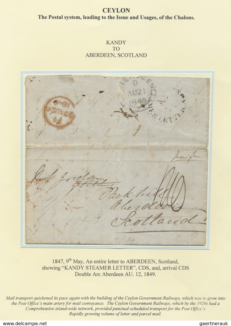 Br Ceylon / Sri Lanka: 1849, MAY 9th, Entire Letter To ABERDEEN, Scottland Showing "KANDY STEAMER LETTE - Sri Lanka (Ceylon) (1948-...)