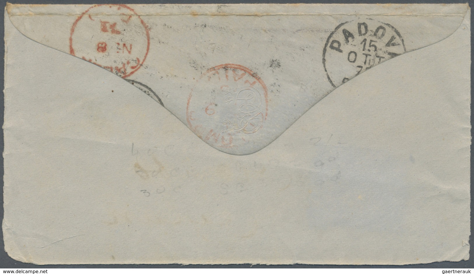 Brfst/Br Ceylon / Sri Lanka: 1873. Part Cover Addressed To Ceylon Bearing Italy Yvert 19, 40c Rose, Yvert 23, - Sri Lanka (Ceylon) (1948-...)