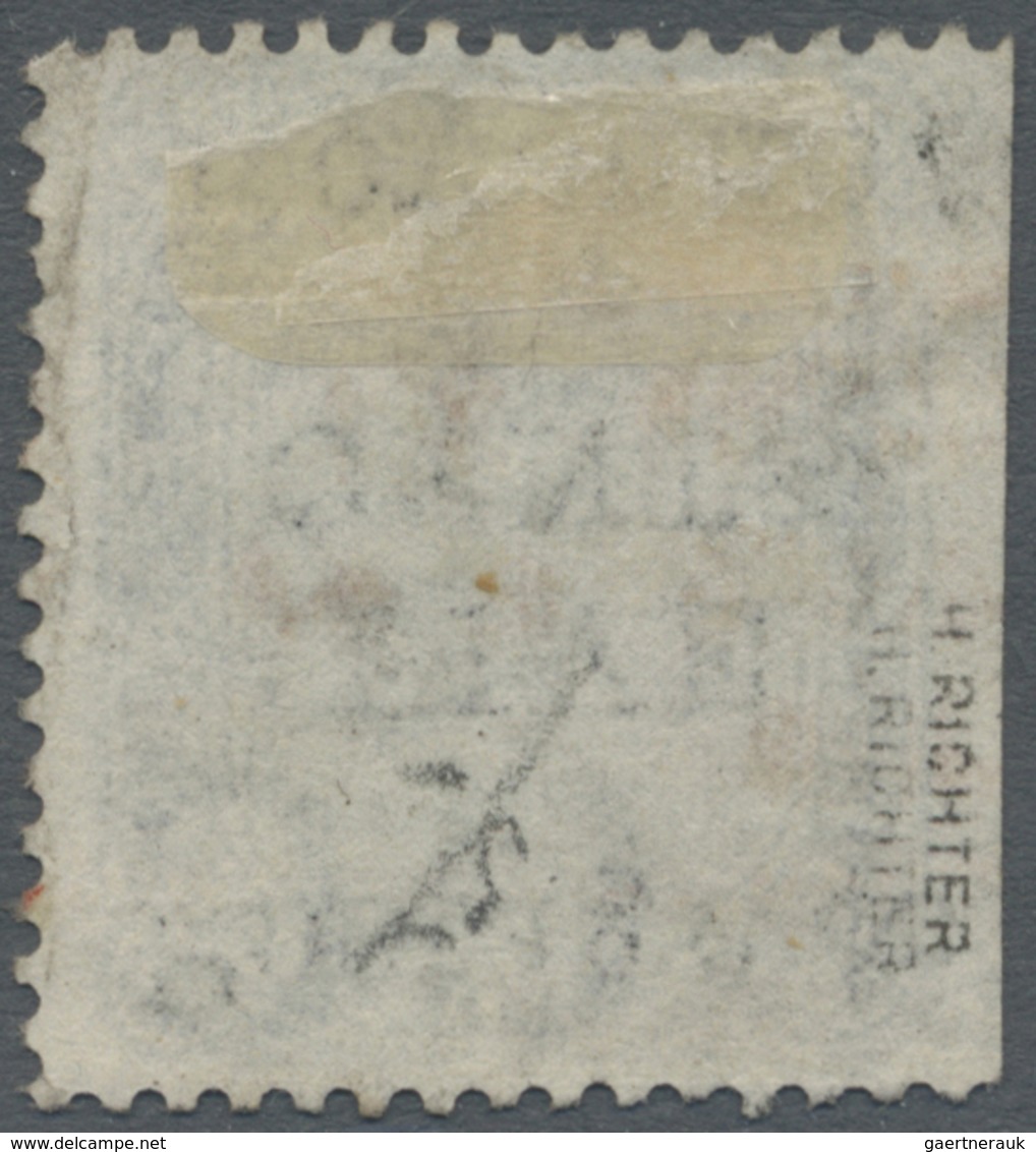 O Ceylon / Sri Lanka: 1885: 5 C. On 32 C. Slate, Overprint Inverted, Used, Trimmed Perforation At Left - Sri Lanka (Ceylon) (1948-...)