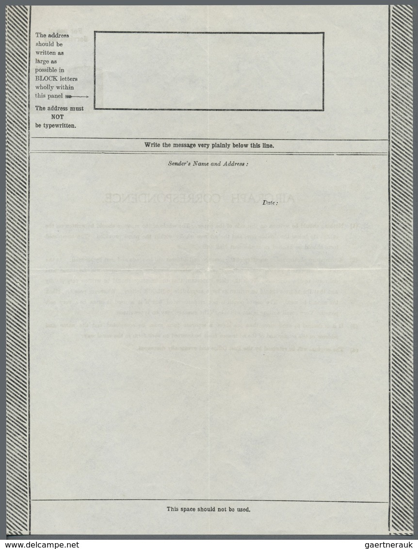 GA Ceylon / Sri Lanka: 1943 Aerogramme Etc.: First Airgraph Form For Service Personnel, With Two Imprin - Sri Lanka (Ceylon) (1948-...)