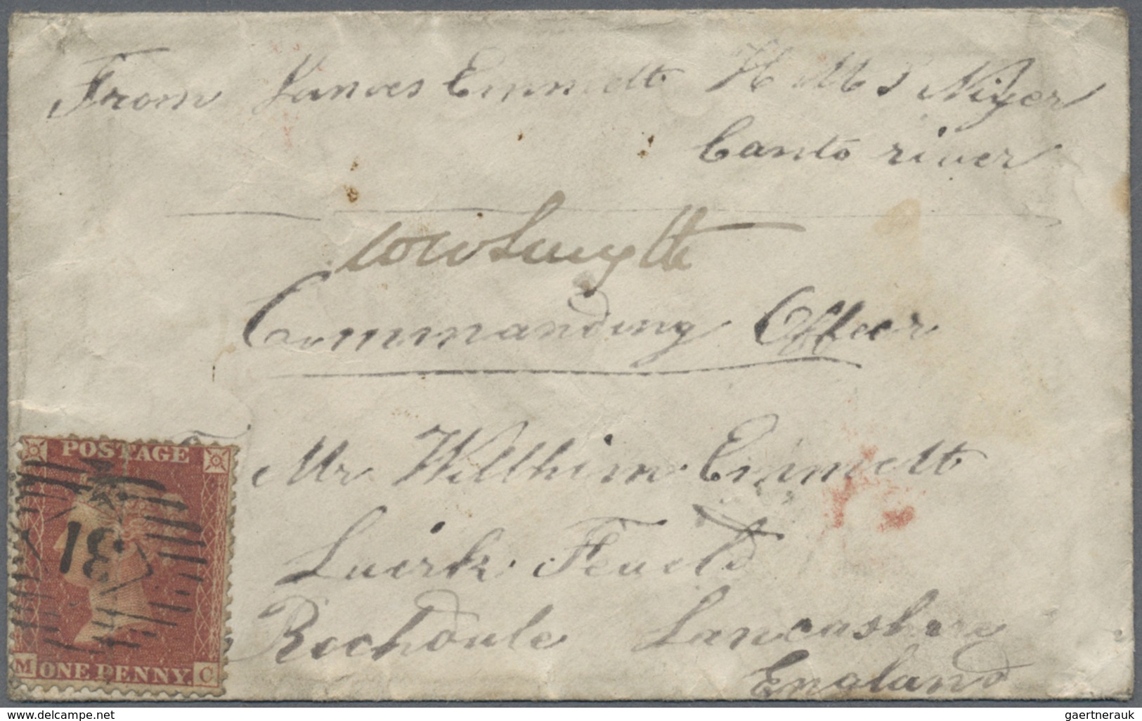 Br China: 1857-58 Correspondence from and to James Emmett on board H.M.S. "Niger" at CANTON RIVER and i