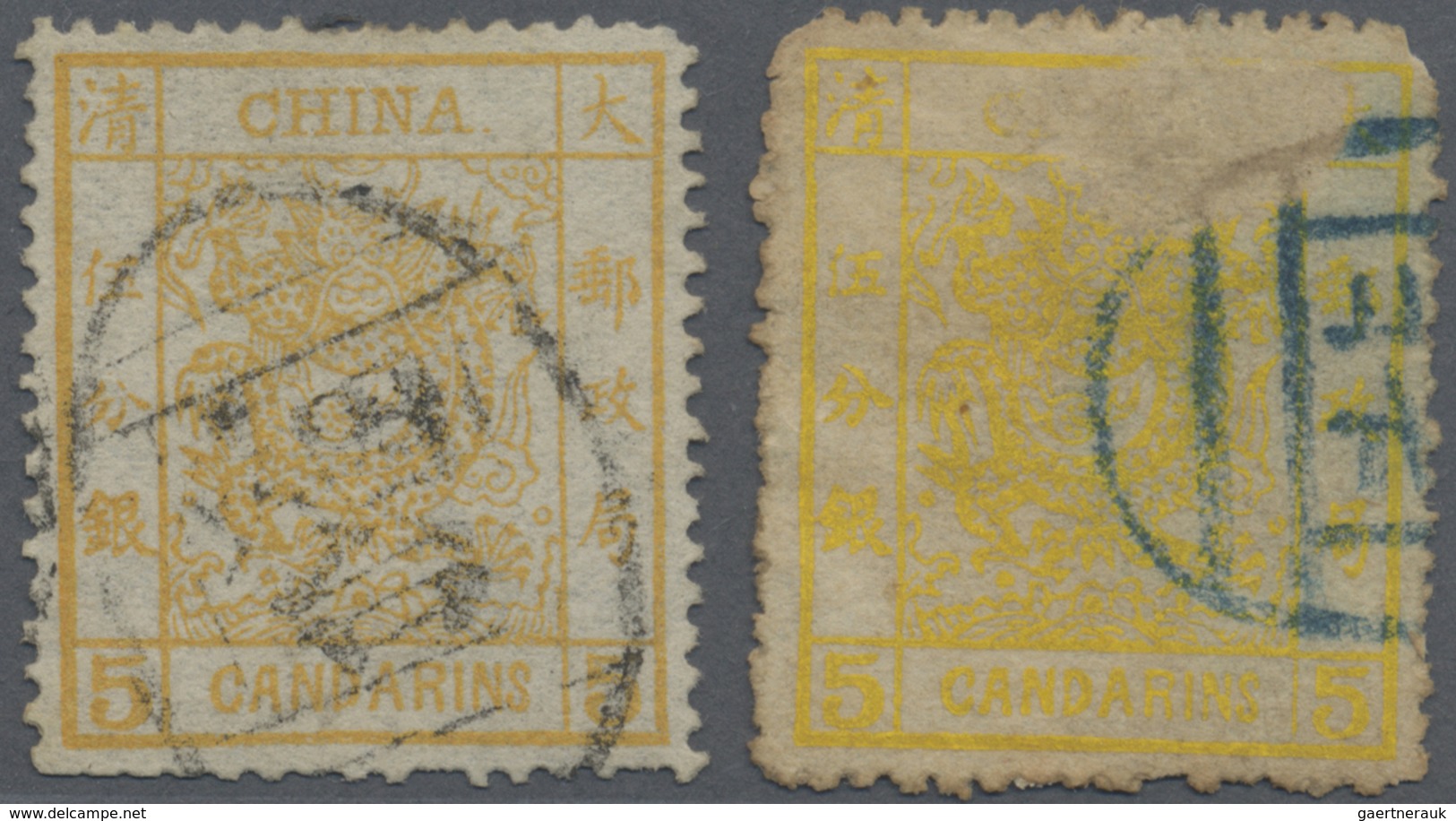 O China: 1878/82, Large Dragon 1 Ca., 3 Ca. (tiny Thin On Reverse, 5 Ca. (2, One Toning And RC), All U - Andere & Zonder Classificatie