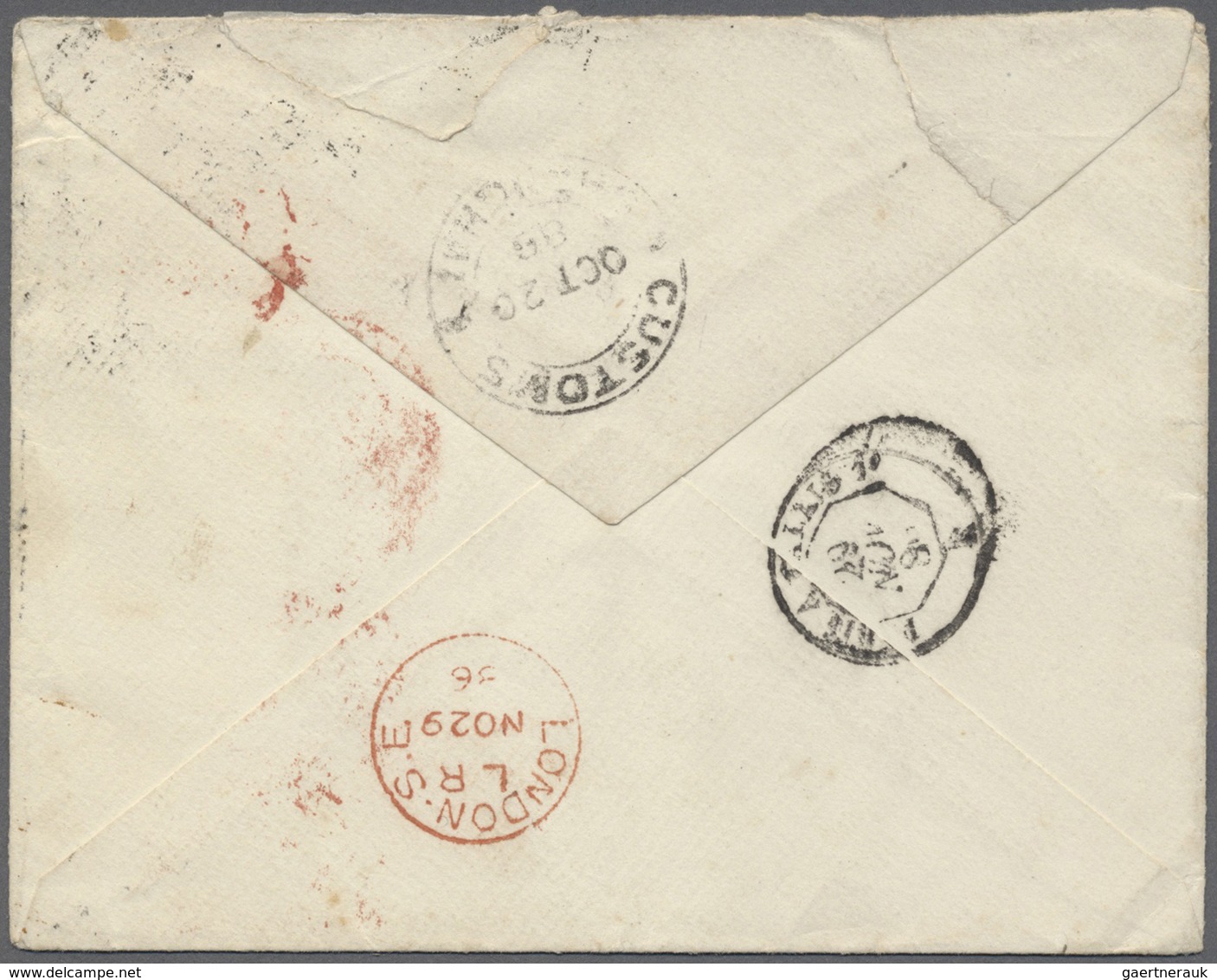 Br China: 1882, Large Dragon Thick Paper 3 Ca. Brownish Red Canc. Seal "Shanghai" On Small Cover W. On - Andere & Zonder Classificatie