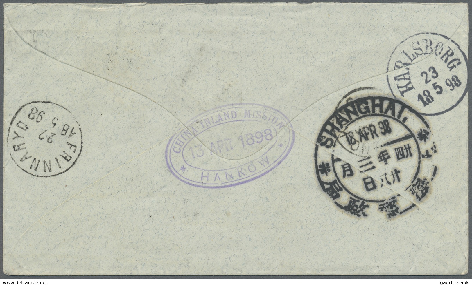 Br China: 1897, Non-seriff 10 C./12 Ca., 2 1/2 Mm, Tied Pa-kua W. On Reverse Large Dollar "SHANGHAI 18 - Andere & Zonder Classificatie