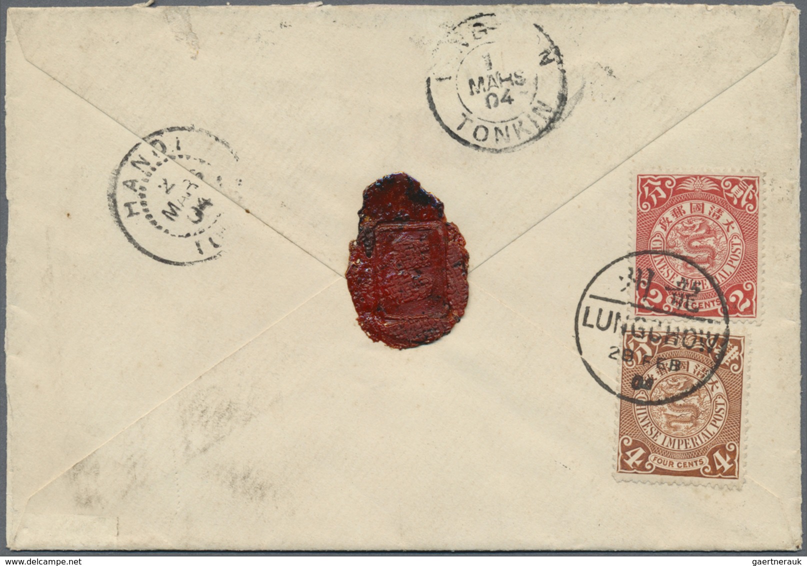 Br China: 1904. Registered Envelope (opened For Display) Addressed To Hanoi Bearing Chinese Imperial Po - Andere & Zonder Classificatie