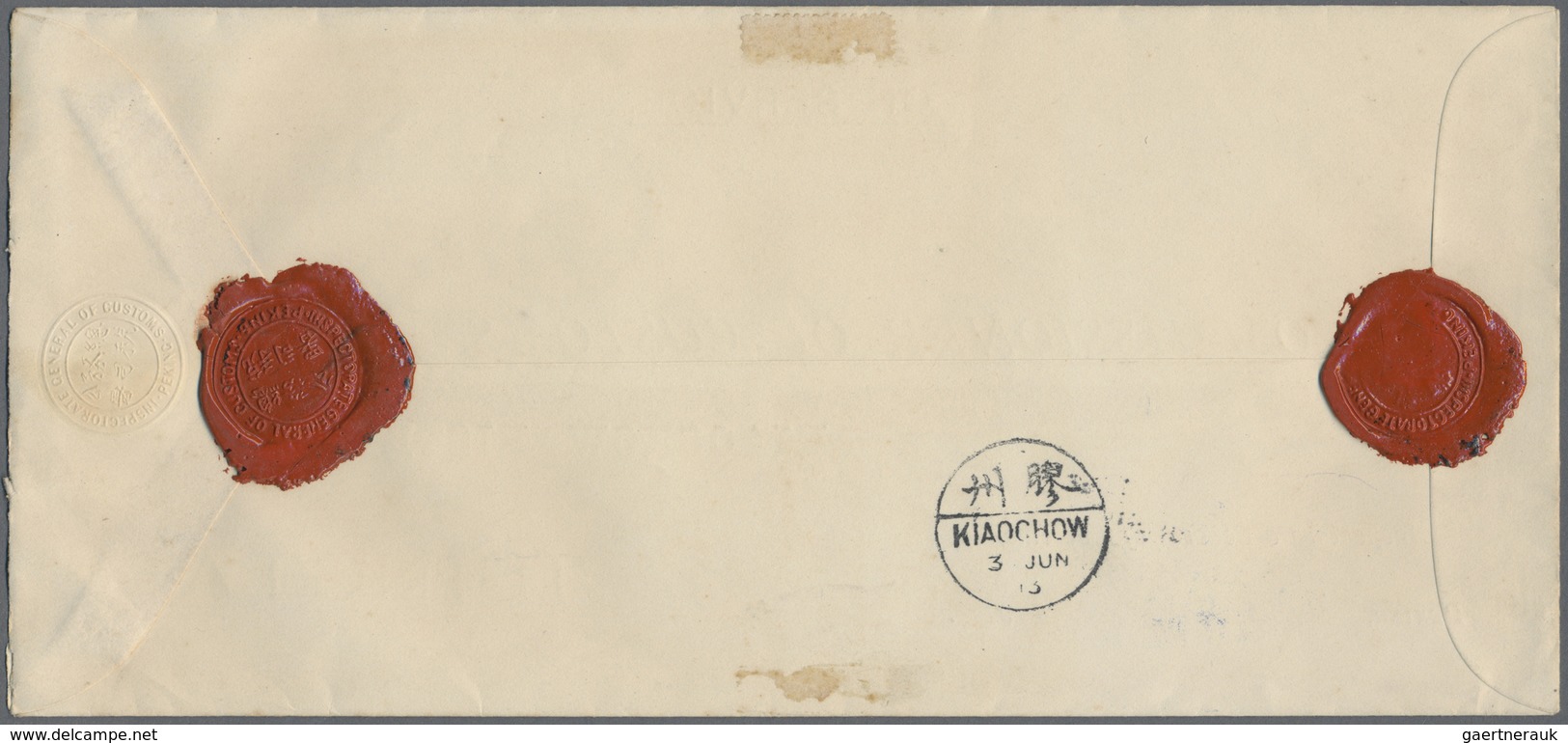 Br China: 1913, Two Registered Official Covers With 18 C. Frankings Used "PEKING (1)", From Inspectorat - Other & Unclassified