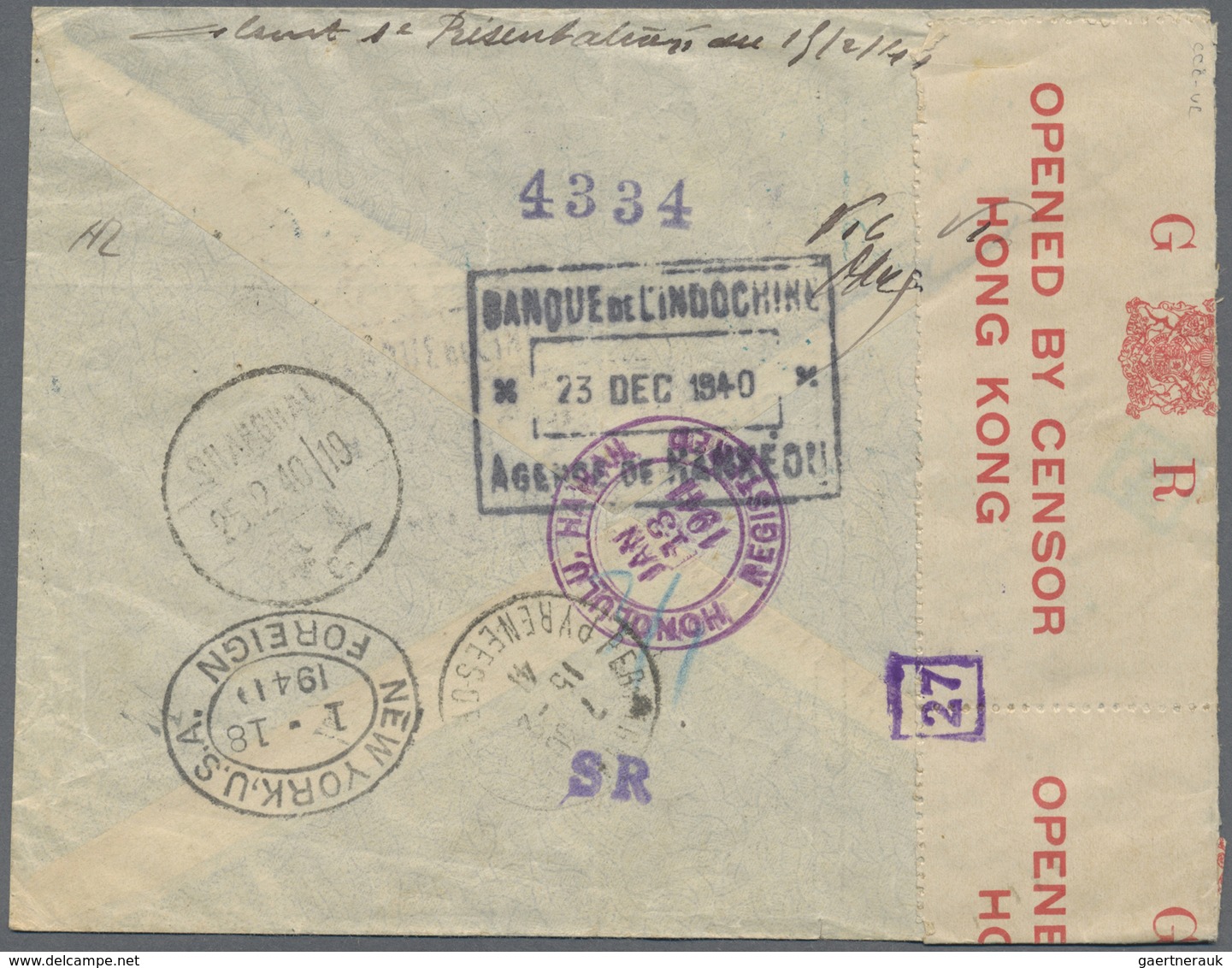 Br China: 1940, SYS $6.70 Franking Tied "HANKOW 23.12.40" To Registered Air Mail Cover To Perpignan/Fra - Andere & Zonder Classificatie