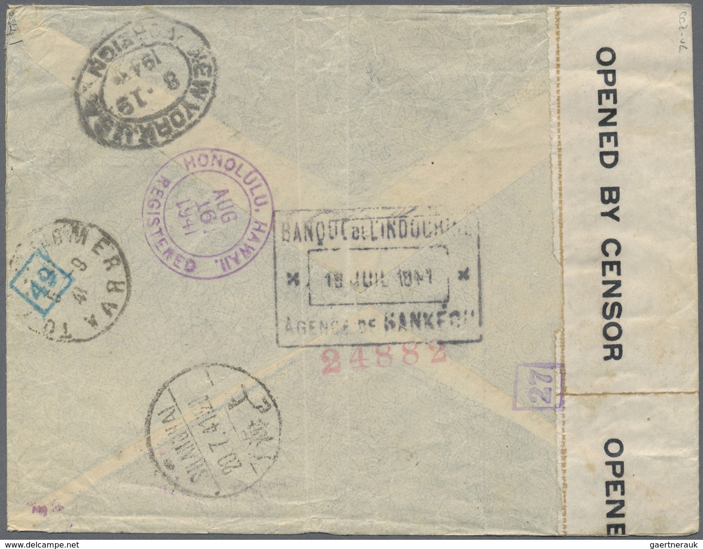 Br China: 1941, SYS $6.80 Franking Tied "HANKOW 19.7.41" To Registered Air Mail Cover To Toulon/France - Andere & Zonder Classificatie