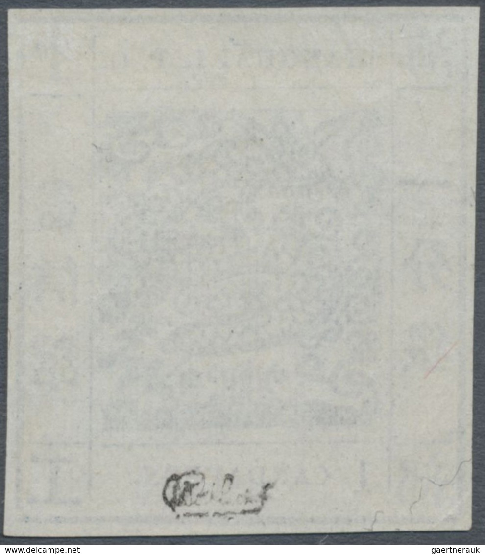 (*) China - Shanghai: 1871/72, 1 Ca. Blue, Official Reprint On Mesh Paper, Unused, Signed Calves. - Other & Unclassified