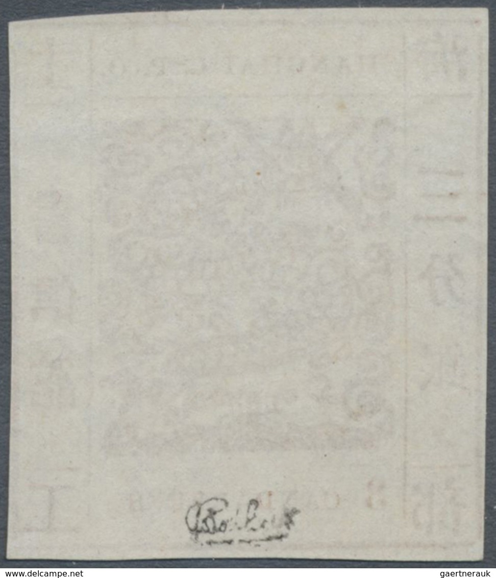 (*) China - Shanghai: 1871/72, 3 Ca. Red Brown, Official Reprint On Mesh Paper, Unused, Signed Calves. - Other & Unclassified