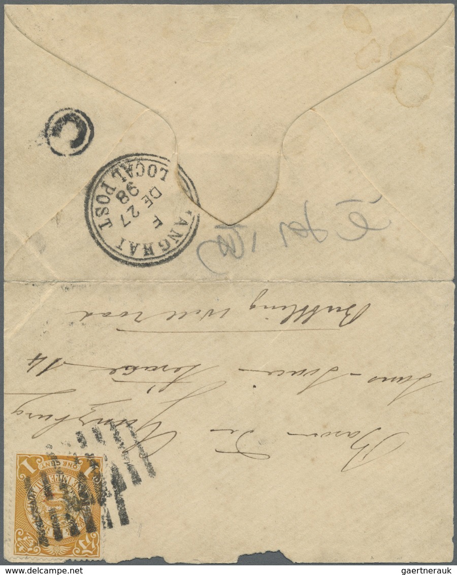 Br China - Shanghai: 1898. Envelope (opened For Display/small Faults) Addressed Locally Bearing Chinese - Andere & Zonder Classificatie