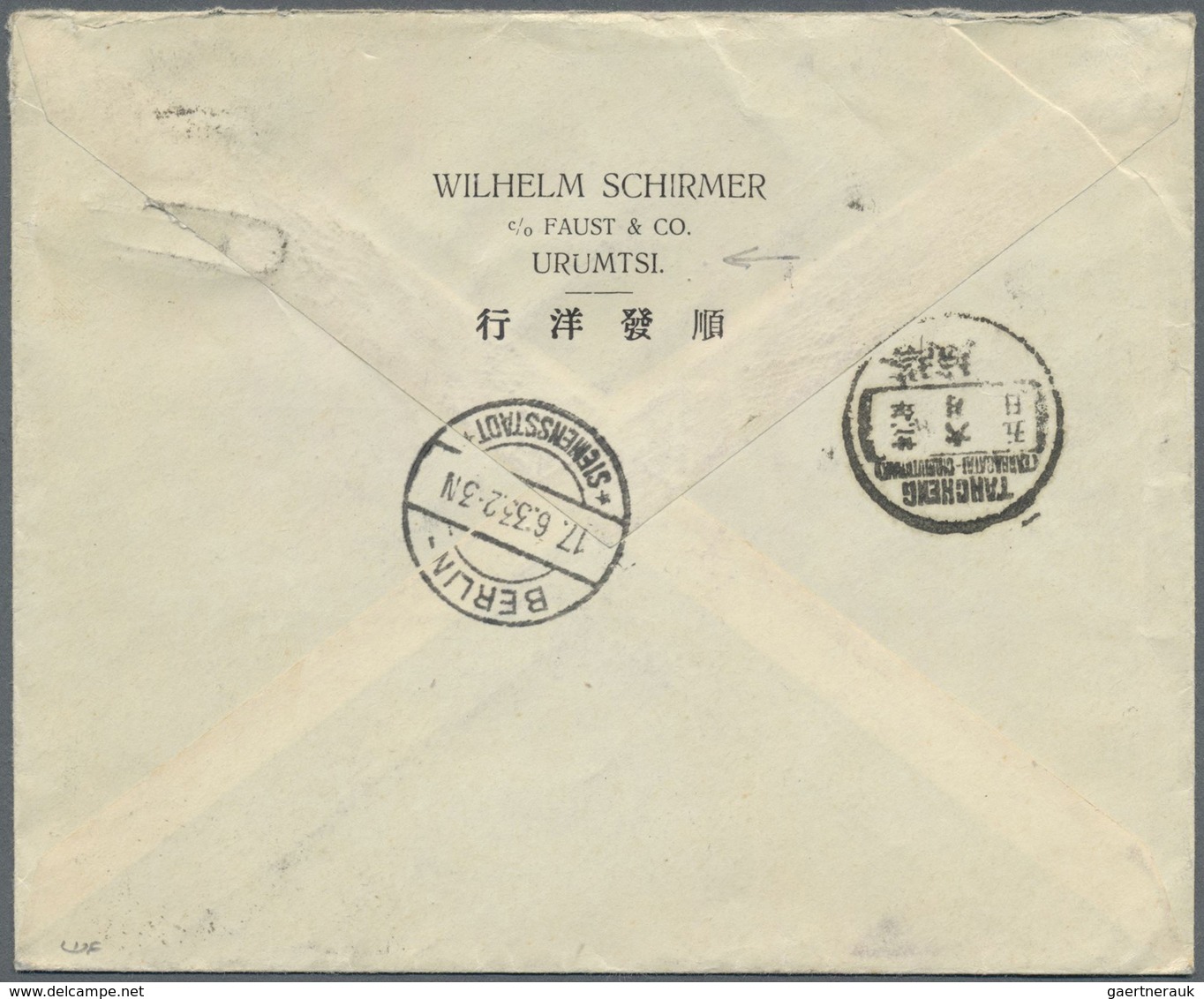 Br China - Provinzausgaben - Sinkiang (1915/45): 1933, 50 C. Tied Bilingual "TIHWA (URUMTSI) 22.5.19 (M - Sinkiang 1915-49