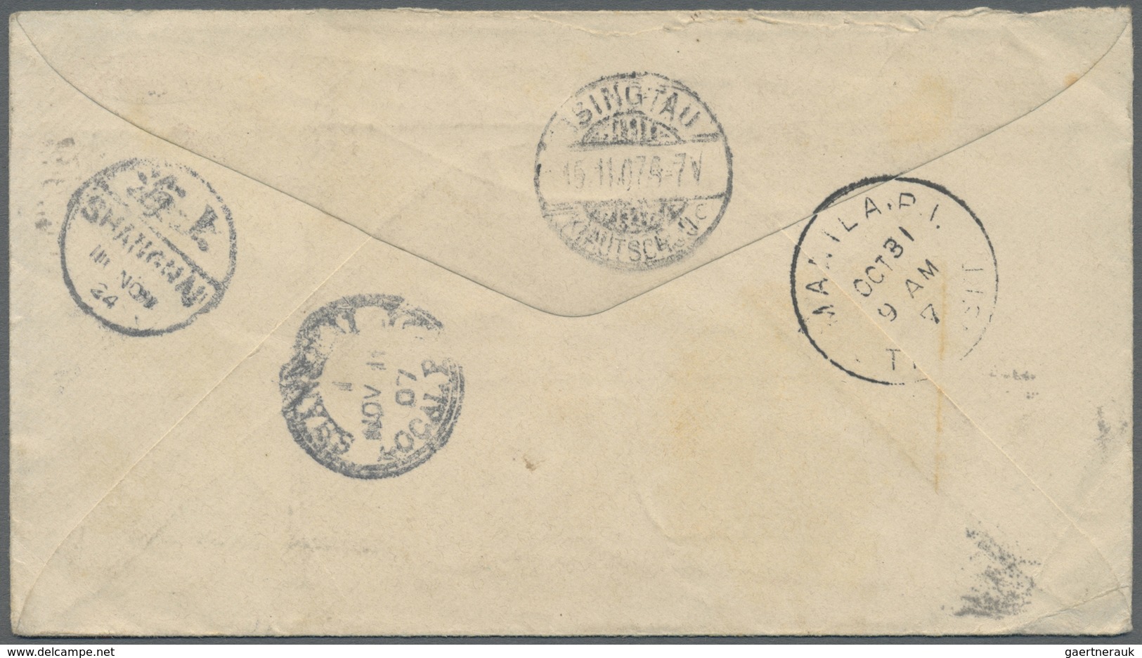 GA China - Besonderheiten: Incoming Mail, 1907, PHilippines Stationery Env.elope 2 C. Canc. "ILOILO OCT - Other & Unclassified