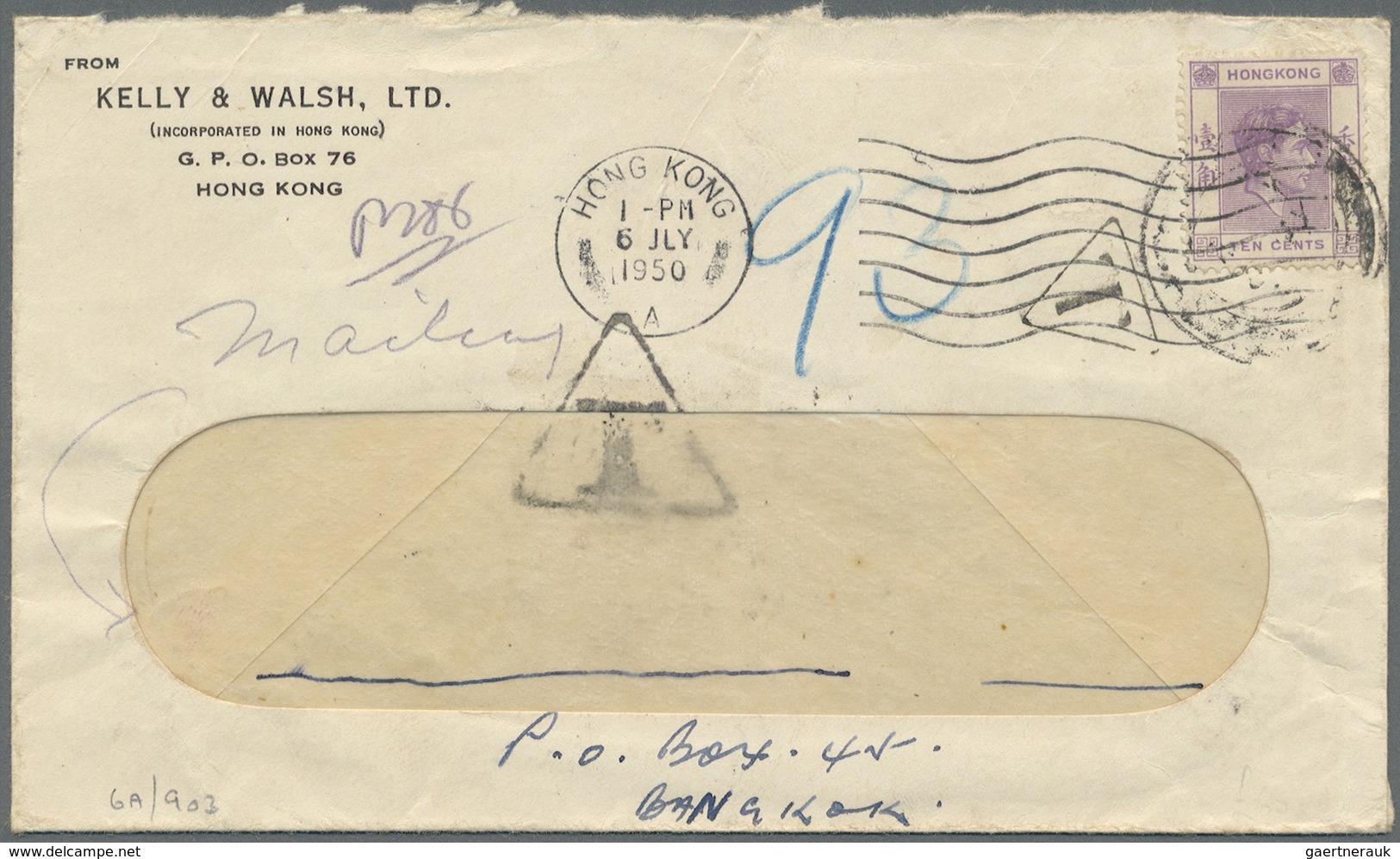 Br Hongkong - Besonderheiten: 1950/1972, Underpaid Taxed Covers (6) Inc. Triangular Boxed "T" (3), Two- - Other & Unclassified