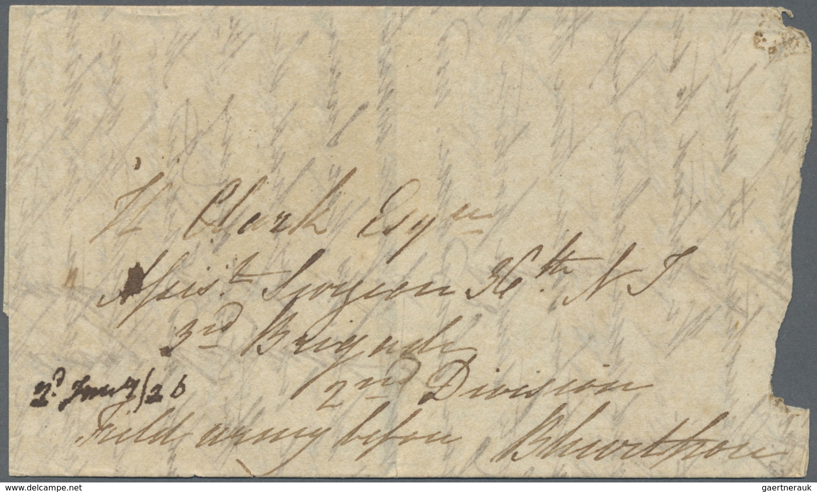 Br Indien - Vorphilatelie: 1826. Stampless Envelope (shortened At Left) Written From 'The Customs House - ...-1852 Voorfilatelie