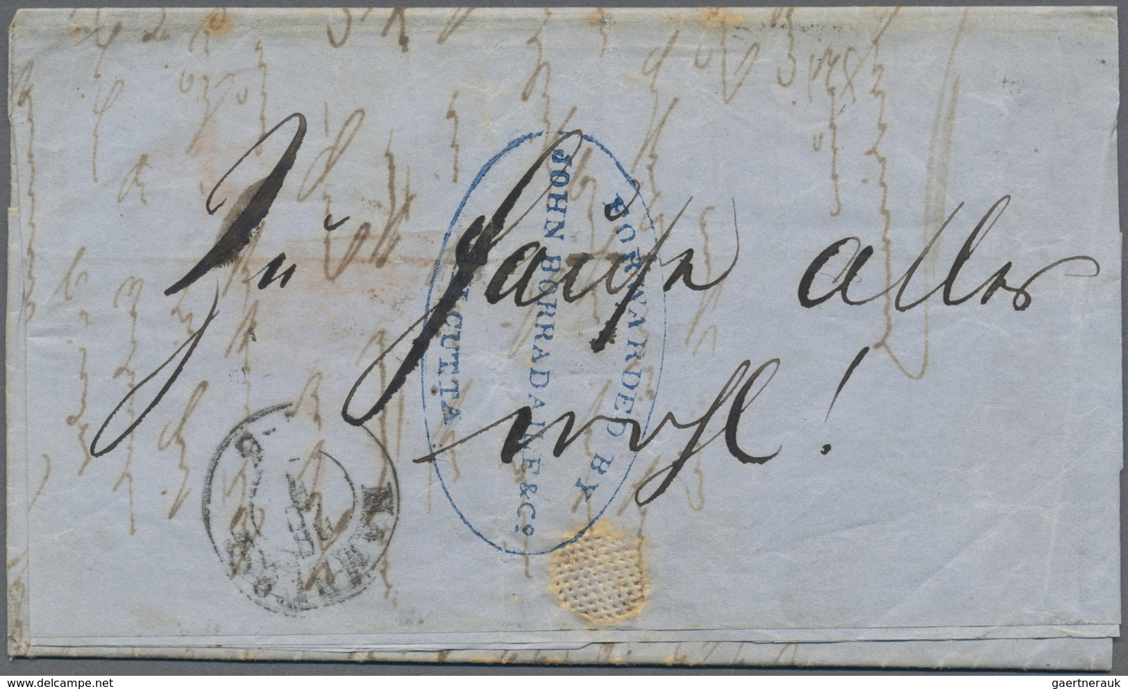 Br Indien: 1861 Forwarded Letter From Calcutta To Ferdinand Schiller In HAMBURG, Germany Via Trieste, " - Andere & Zonder Classificatie