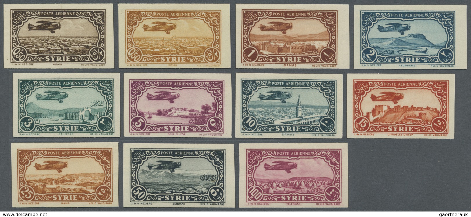 * Syrien: 1931/1933, Airmails, 0.50pi. To 100pi., Complete Set Of Eleven Values, Mint O.g. With Hinge - Syrië
