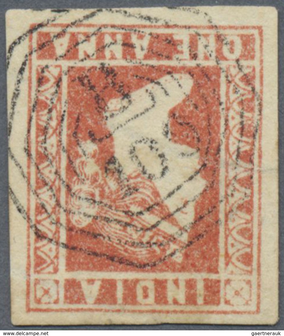 O Malaiische Staaten - Straits Settlements: 1854, India Lithographed QV 1a. Dull Red Die II With Water - Straits Settlements