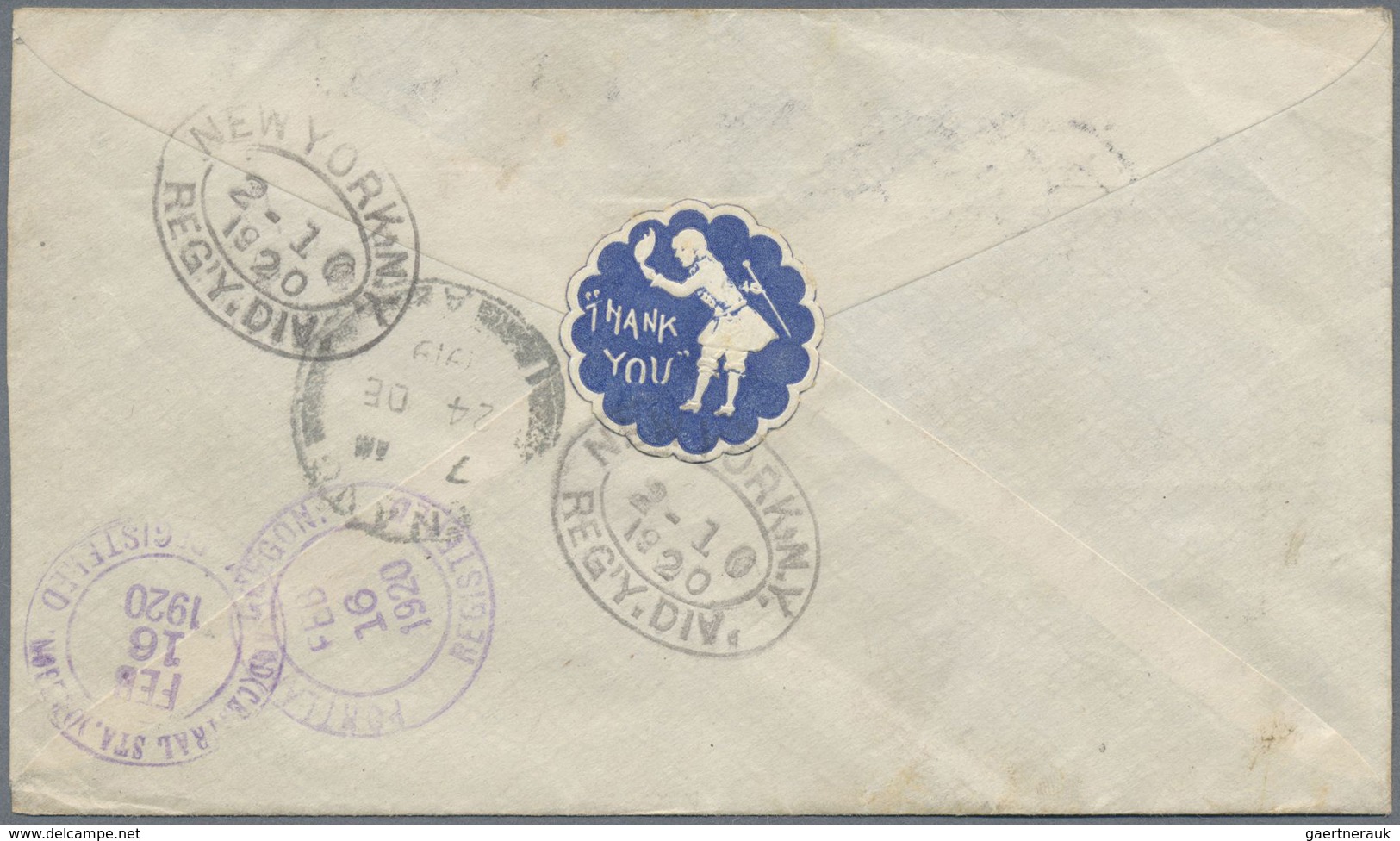 Br Malaiische Staaten - Kedah: 1919 Registered Cover From Sungei Patani To Portland, Oregon, USA Franke - Kedah