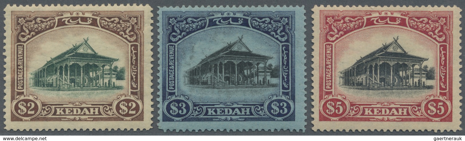 * Malaiische Staaten - Kedah: 1921, Definitives Issue (Sheaf Of Rice, Malay Ploughing And Council Cham - Kedah