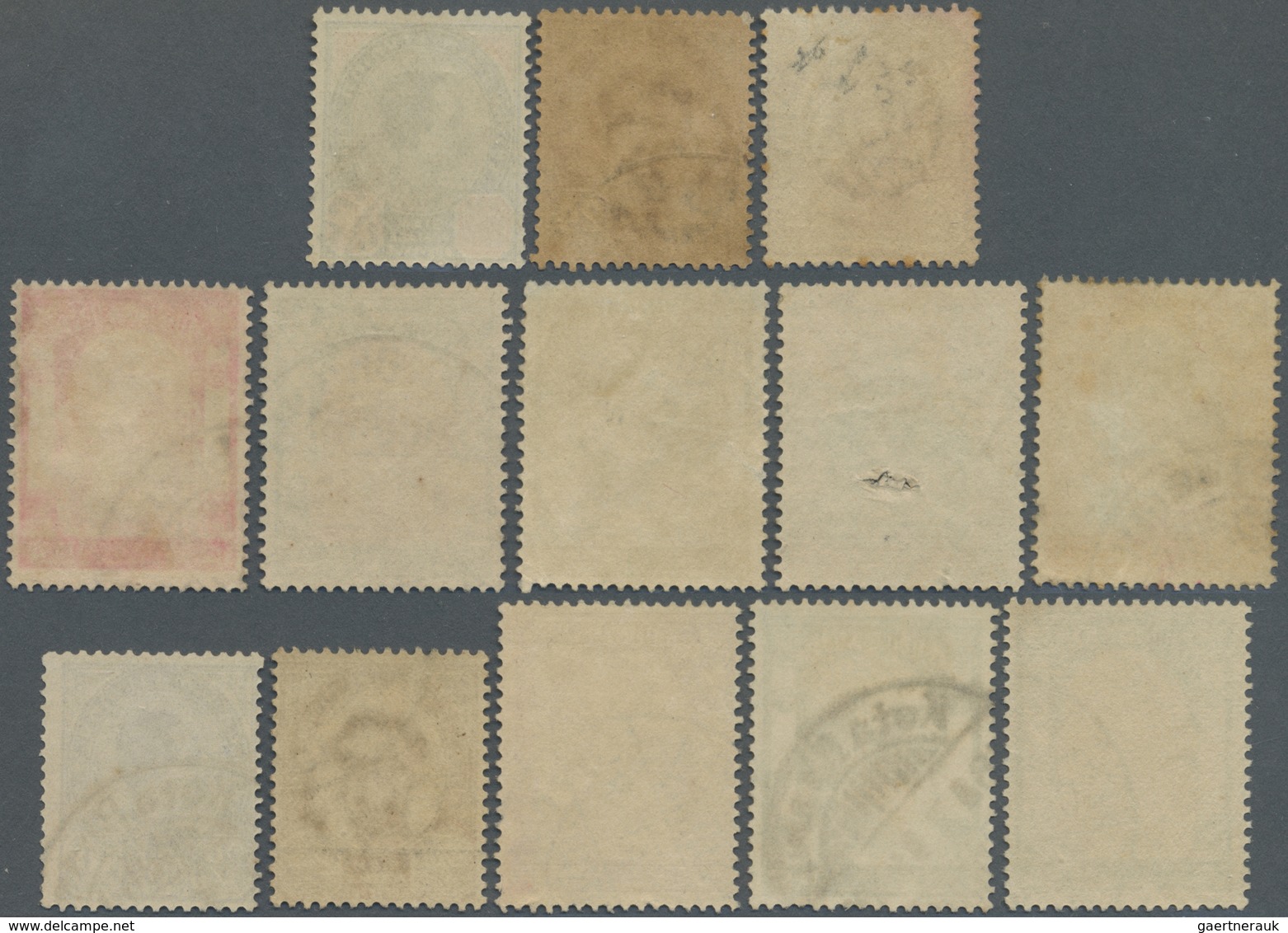 O Malaiische Staaten - Kelantan: 1887-1909: Group Of 13 SIAM Stamps Used At Kota Bharu P.O. And Cancel - Kelantan