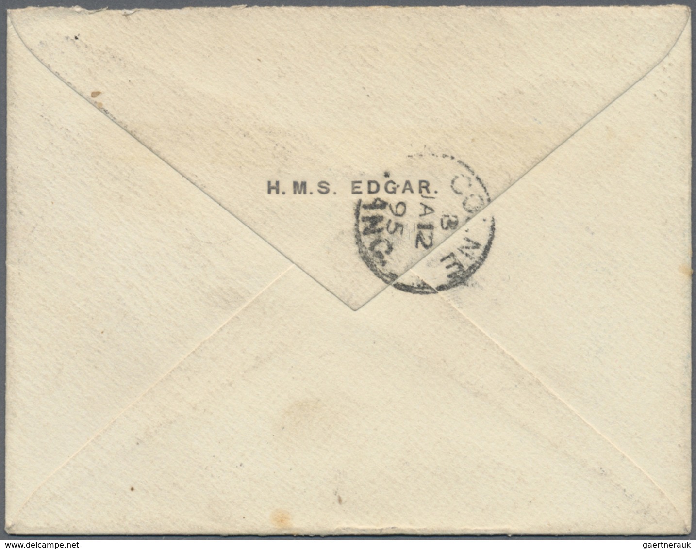 Br Hongkong: 1894. Envelope Addressed To England Written From H.M.S. Edgar At Chefoo Routed Via Hong Ko - Other & Unclassified